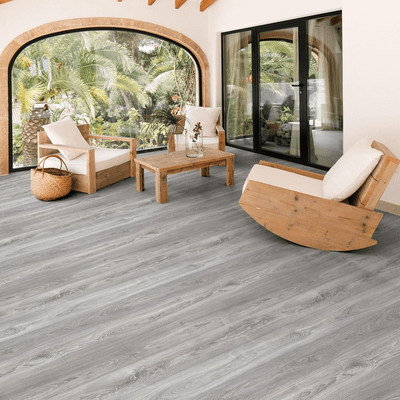 Sol PVC Dalles Adhésives - FloorStickers™ - Gris Argenté - Brico Forge